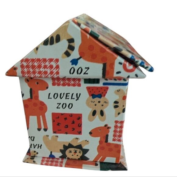 Vintage Zoo Theme Cardboard Trinket Jewelry Box Storage - Picture 4 of 8